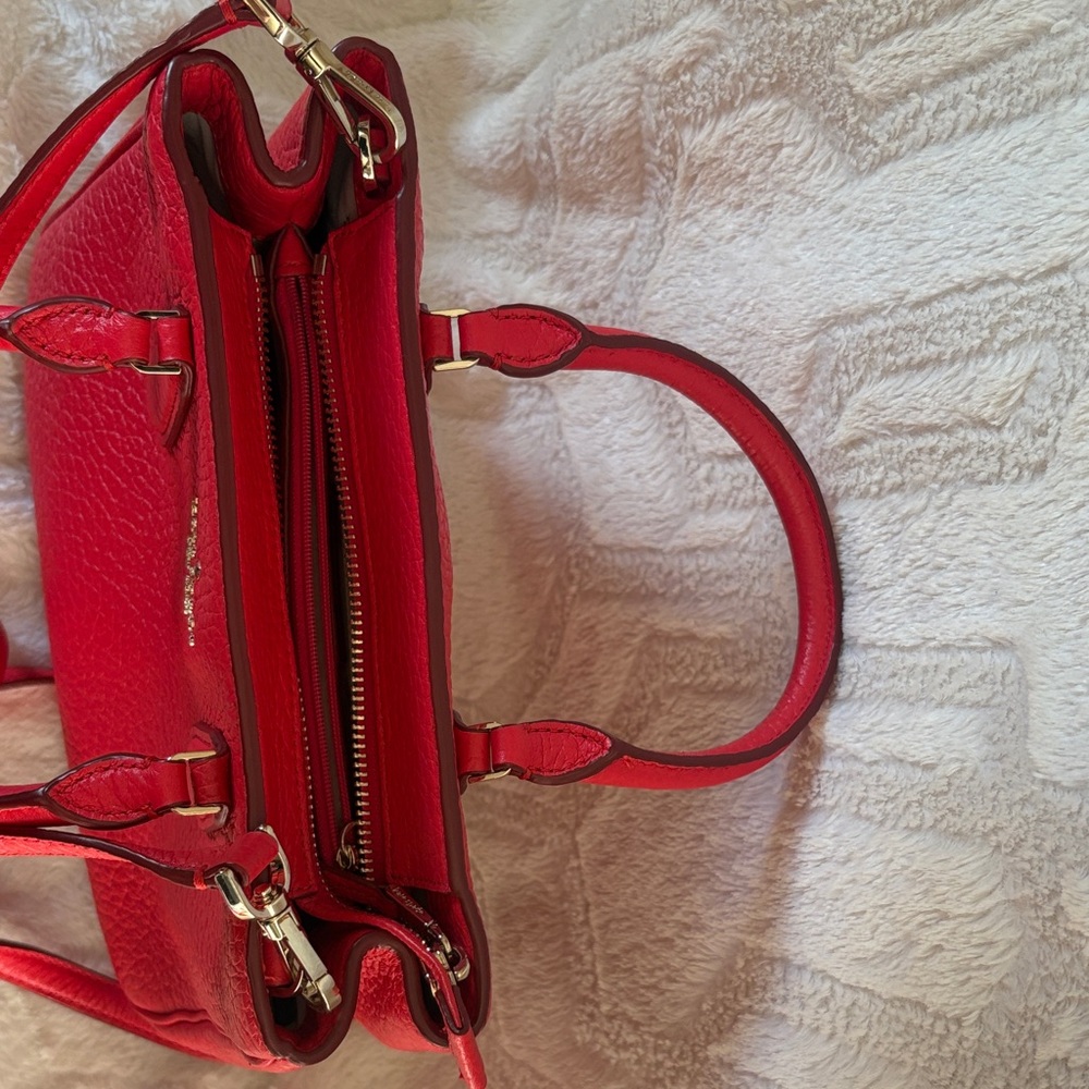 kate spade vibrant red pebbled leather satchel - Picture 12 of 16